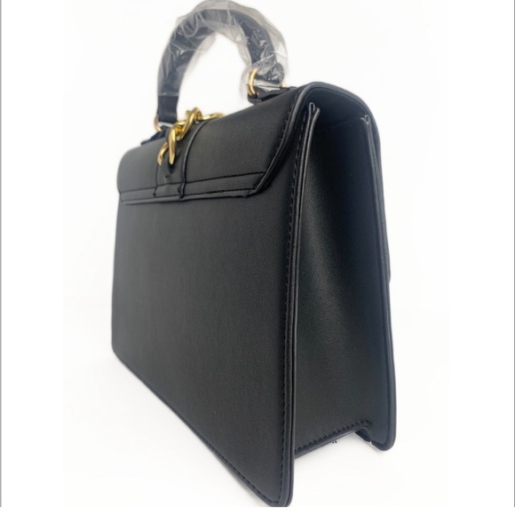 NEW Badgley Mischka Crossbody Shoulder Purse Vegan Classic Career Chain Detail - Picture 2 of 9